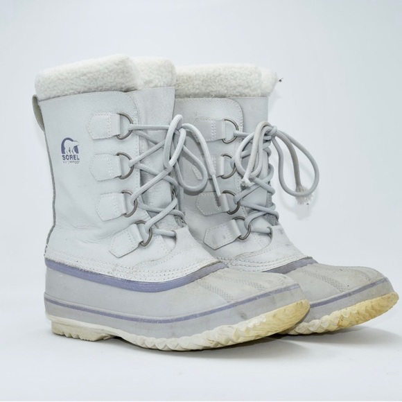 Sorel 1964 Pac Winter Snow Boots Womens Size 7  White Rubber Waterproof - Picture 2 of 9